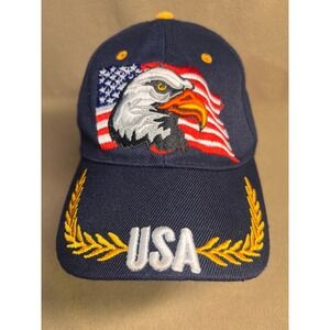 Navy Blue USA American Flag Bald Eagle Patriotic Baseball Hat